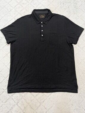 Billy Reid Shirt Mens XXL Black Pensacola Polo Pima Cotton Pique Casual